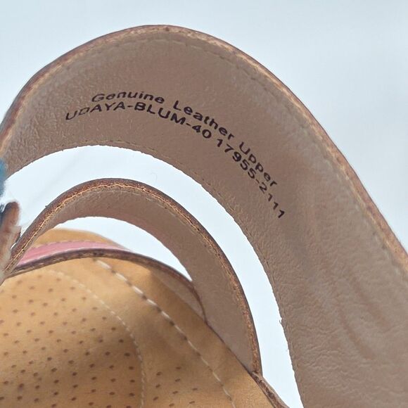 NWOB L'Artiste Spring Step Floral Multicolored Leather Wedge Sandal Size 40 US 9 - Picture 8 of 8